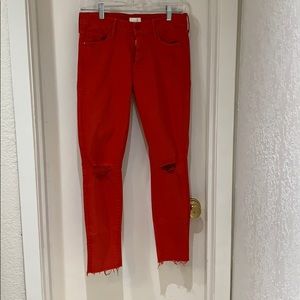 Red Mother Distressed denim